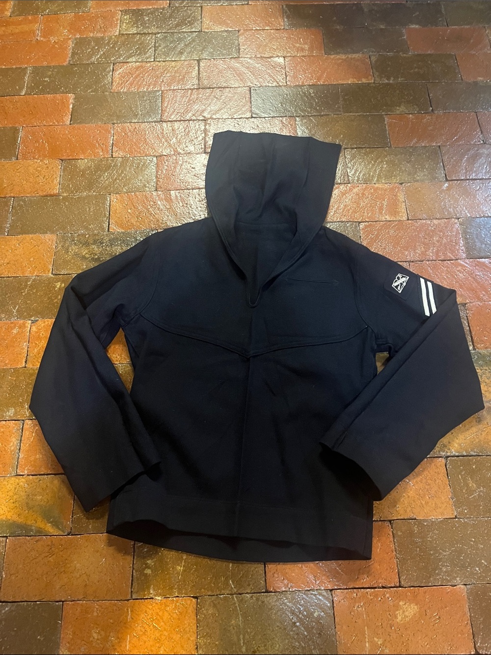 XS Slim vintage 1966 US Navy Seaman E-2 wool crackerjack jumper 3227